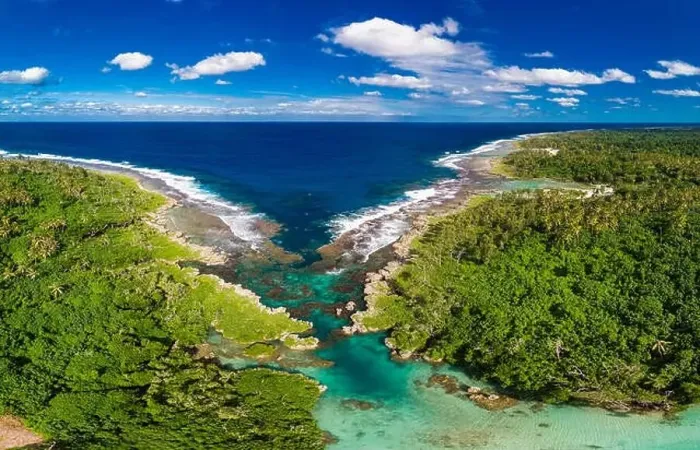 Framed Print : Drone view of The Blue Lagoon, Port Vila, Efate, Vanuatu - famous tourist destination Framed Print : Drone view of The Blue Lagoon, Port Vila, Efate, Vanuatu - famous tourist destination