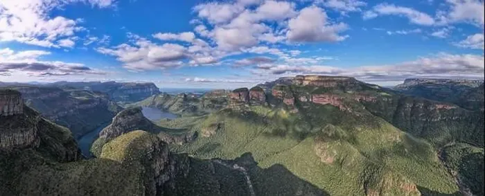 Framed Print : Drone view at Blyde river canyon on South Africa