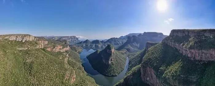 Framed Print : Drone view at Blyde river canyon on South Africa Framed Print : Drone view at Blyde river canyon on South Africa