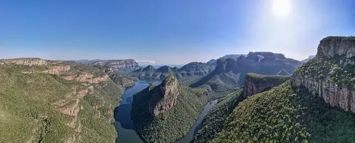 Framed Print : Drone view at Blyde river canyon on South Africa Framed Print : Drone view at Blyde river canyon on South Africa