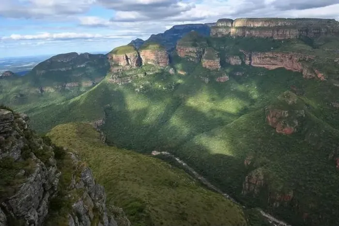 Framed Print : Drone view at Blyde river canyon on South Africa Framed Print : Drone view at Blyde river canyon on South Africa