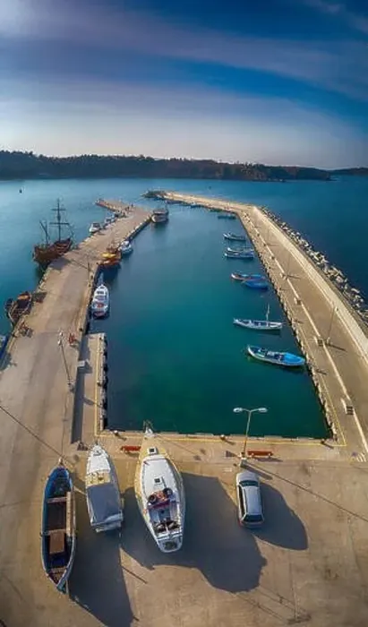 Framed Print : Drone view on boats and yachts at the pier in the seaport of Chernomorec, Bulgaria Framed Print : Drone view on boats and yachts at the pier in the seaport of Chernomorec, Bulgaria