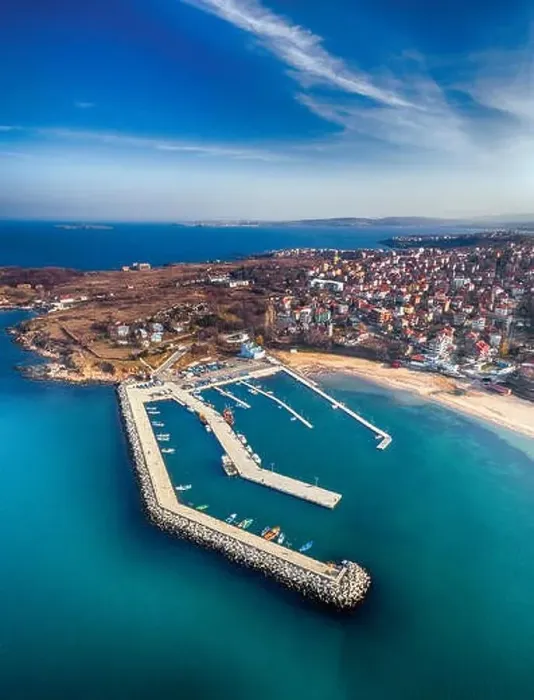Framed Print : Drone view on boats and yachts at the pier in the seaport of Chernomorec, Bulgaria Framed Print : Drone view on boats and yachts at the pier in the seaport of Chernomorec, Bulgaria