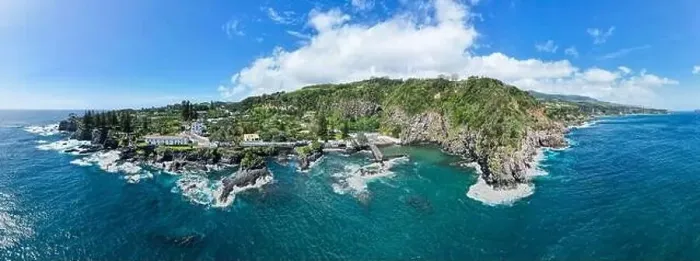 Framed Print : Drone view of the Caloura Framed Print : Drone view of the Caloura