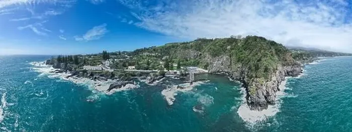 Framed Print : Drone view of the Caloura natural swimming pool Framed Print : Drone view of the Caloura natural swimming pool