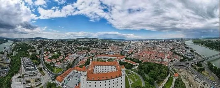 Framed Print : Drone view at the castle of Bratislava on Slovakia Framed Print : Drone view at the castle of Bratislava on Slovakia