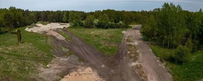 Framed Print : Top drone view. Construction site in forest. Jurmala, Latva. Baltic sea Framed Print : Top drone view. Construction site in forest. Jurmala, Latva. Baltic sea