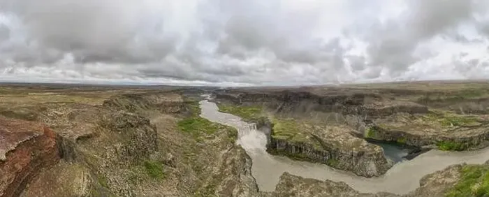Framed Print : Drone view at Dettifoss waterfall on Iceland Framed Print : Drone view at Dettifoss waterfall on Iceland