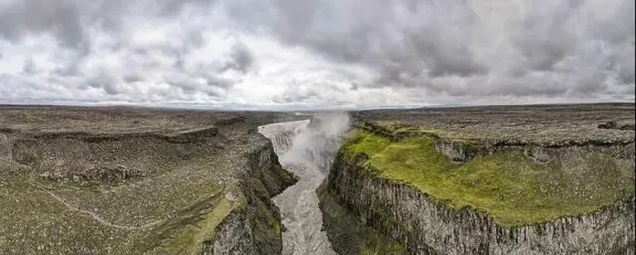 Framed Print : Drone view at Dettifoss waterfall on Iceland Framed Print : Drone view at Dettifoss waterfall on Iceland