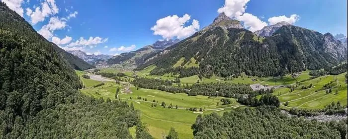 Framed Print : Drone view at the golf course of Engelberg on the Swiss alps Framed Print : Drone view at the golf course of Engelberg on the Swiss alps