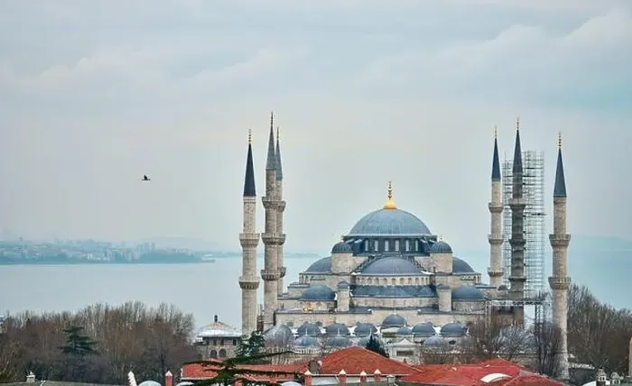 Framed Print : drone view of the grand mosque in istanbul Framed Print : drone view of the grand mosque in istanbul