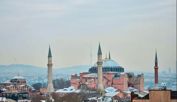 Framed Print : drone view of the grand mosque in istanbul Framed Print : drone view of the grand mosque in istanbul