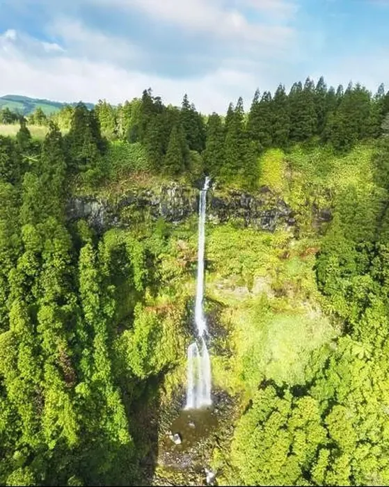 Framed Print : Drone view of Green forest mountain panorama with hot waterfal and river of Ribeira, Sao Miguel Island, Azores, Portugal Framed Print : Drone view of Green forest mountain panorama with hot waterfal and river of Ribeira, Sao Miguel Island, Azores, Portugal