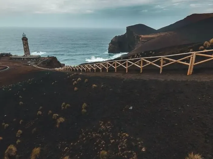 Framed Print : Drone view of Landscape at Capelinhos in Faial, the Azores Framed Print : Drone view of Landscape at Capelinhos in Faial, the Azores