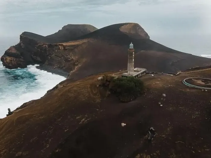 Framed Print : Drone view of Landscape at Capelinhos in Faial, the Azores Framed Print : Drone view of Landscape at Capelinhos in Faial, the Azores
