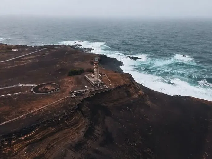 Framed Print : Drone view of Landscape at Capelinhos in Faial, the Azores Framed Print : Drone view of Landscape at Capelinhos in Faial, the Azores