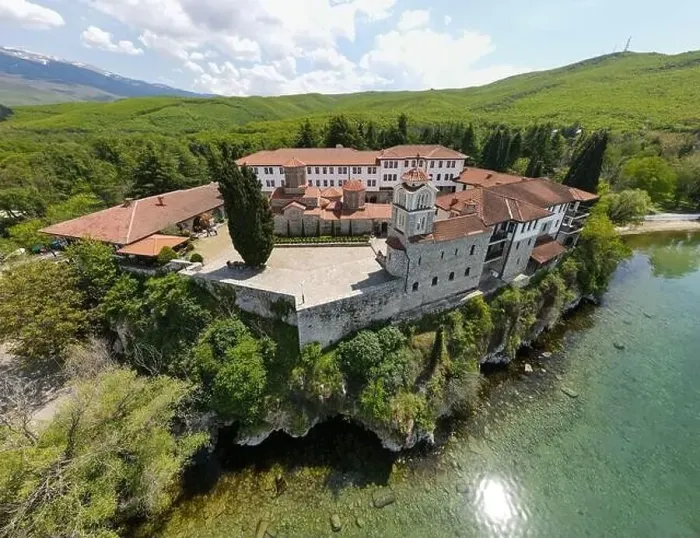 Framed Print : Drone view at the monastery of Saint Naum on Macedonia Framed Print : Drone view at the monastery of Saint Naum on Macedonia
