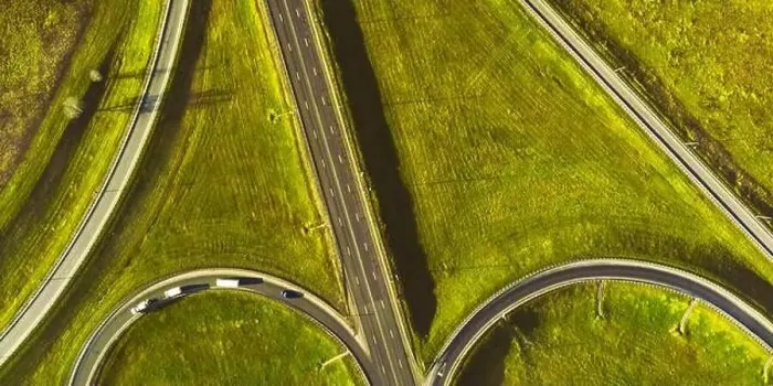 Framed Print : Drone view of morning empty country side road with beautiful green landscape around Framed Print : Drone view of morning empty country side road with beautiful green landscape around