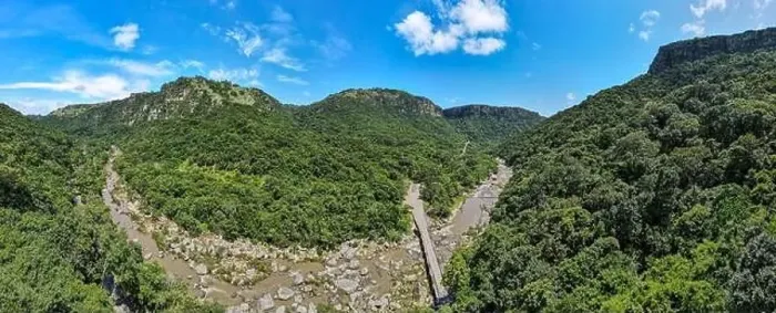 Framed Print : Drone view at Oribi gorge near Port Shepstone on South Africa Framed Print : Drone view at Oribi gorge near Port Shepstone on South Africa