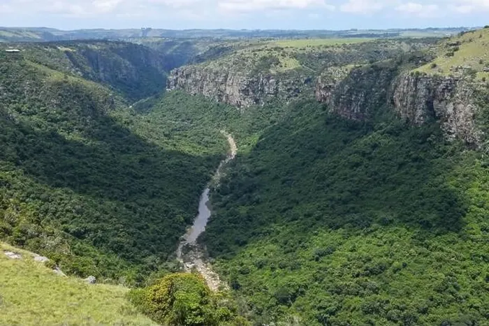 Framed Print : Drone view at Oribi gorge near Port Shepstone on South Africa Framed Print : Drone view at Oribi gorge near Port Shepstone on South Africa