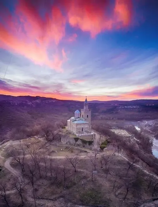 Framed Print : Drone top view on Patriarchal Cathedral of the Holy Ascension of God at sunrise in Medieval Stronghold Tsarevets Framed Print : Drone top view on Patriarchal Cathedral of the Holy Ascension of God at sunrise in Medieval Stronghold Tsarevets