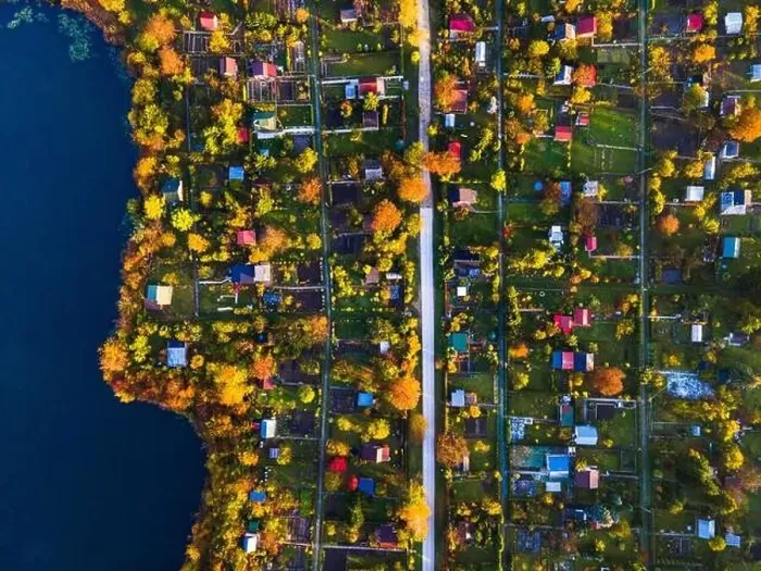 Framed Print : Top Down Drone View over Plot Gardens in Urban Area of Tarnow, Poland at Autumn Framed Print : Top Down Drone View over Plot Gardens in Urban Area of Tarnow, Poland at Autumn