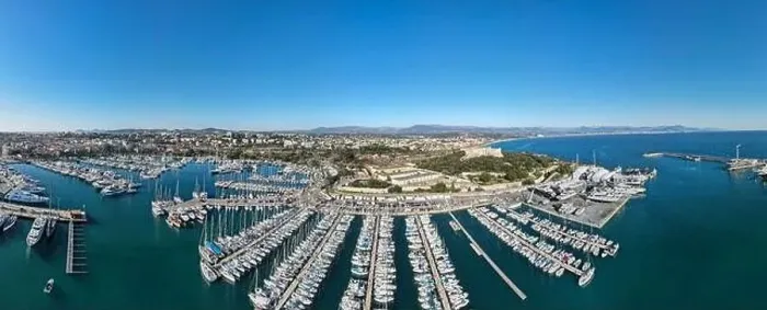 Framed Print : Drone view at the port of Antibes on France Framed Print : Drone view at the port of Antibes on France