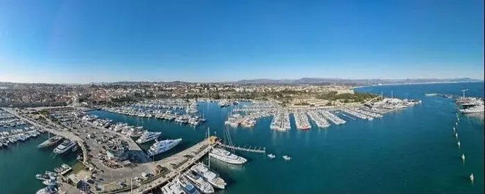 Framed Print : Drone view at the port of Antibes on France Framed Print : Drone view at the port of Antibes on France