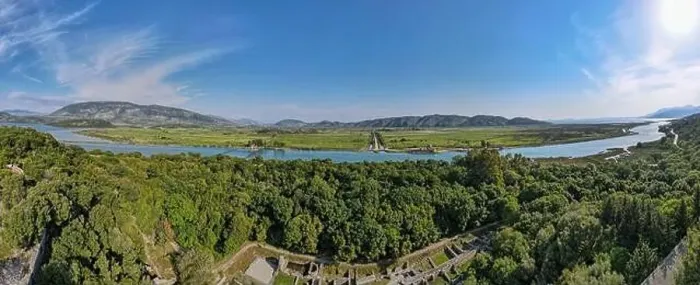 Framed Print : Drone view at the roman archaeological site of Butrinto on Albania Framed Print : Drone view at the roman archaeological site of Butrinto on Albania