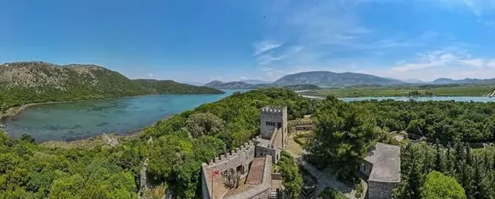 Framed Print : Drone view at the roman archaeological site of Butrinto on Albania Framed Print : Drone view at the roman archaeological site of Butrinto on Albania
