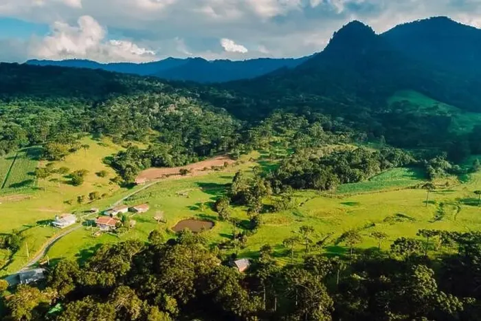 Framed Print : Drone view of a rural area with mountains in Santa Catarina, Brazil Framed Print : Drone view of a rural area with mountains in Santa Catarina, Brazil