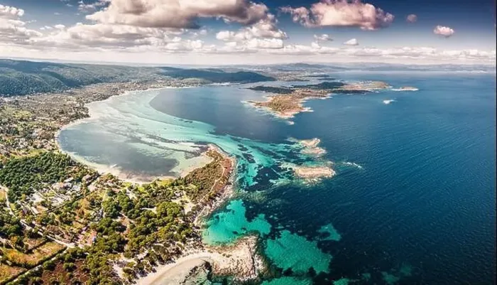 Framed Print : Drone view of the sandy Karydi beach in the resort village of Vourvourou in Greece Framed Print : Drone view of the sandy Karydi beach in the resort village of Vourvourou in Greece