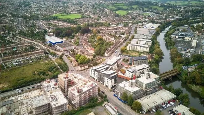 Framed Print : Drone view showing all the developments in progress along the Lower Bristol Road, Bath UK. (11-10-2023) Framed Print : Drone view showing all the developments in progress along the Lower Bristol Road, Bath UK. (11-10-2023)