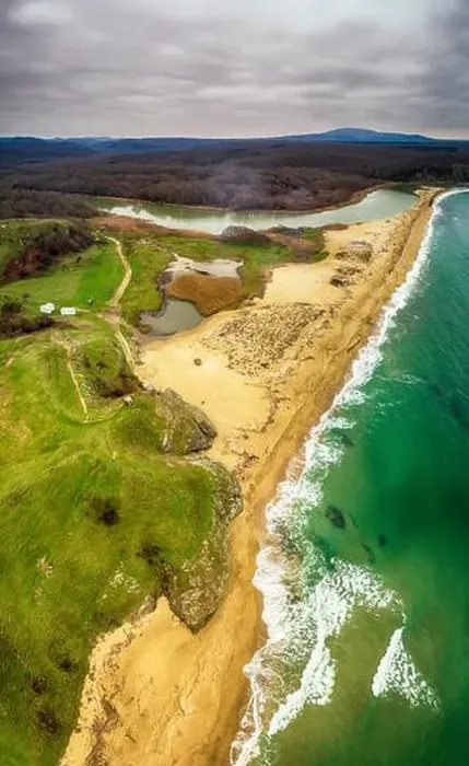 Framed Print : Drone top view Strandzha Nature Park, Mouth of Veleka River Framed Print : Drone top view Strandzha Nature Park, Mouth of Veleka River