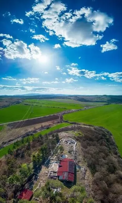 Framed Print : Drone view at Thracian royal house - the Tatar masha Framed Print : Drone view at Thracian royal house - the Tatar masha