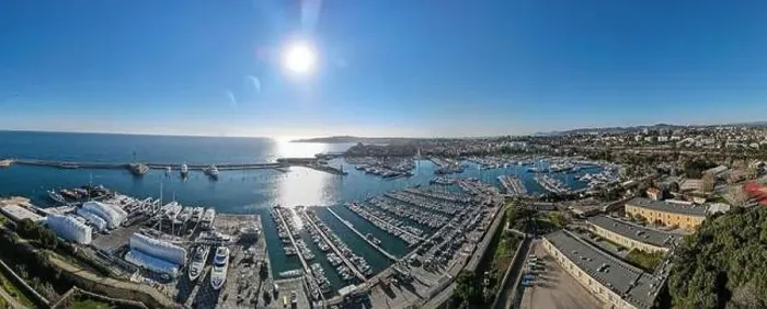Framed Print : Drone view at the town of Antibes on France Framed Print : Drone view at the town of Antibes on France