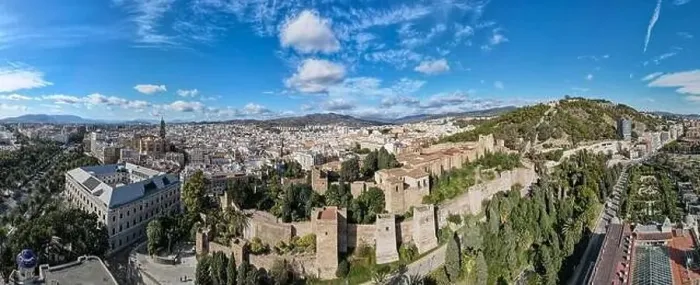 Framed Print : Drone view at the town center of Malaga on Spain Framed Print : Drone view at the town center of Malaga on Spain
