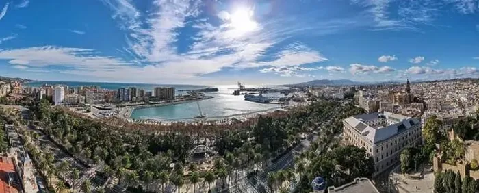 Framed Print : Drone view at the town center of Malaga on Spain Framed Print : Drone view at the town center of Malaga on Spain