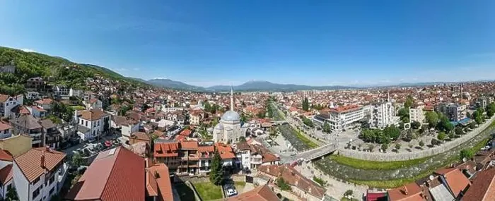 Framed Print : Drone view at the town of Prizren on Kosovo Framed Print : Drone view at the town of Prizren on Kosovo