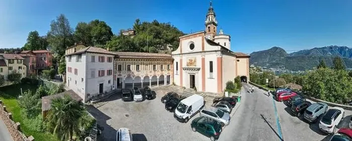 Framed Print : Drone view at the village of Carona on the italian part of Switzerland Framed Print : Drone view at the village of Carona on the italian part of Switzerland
