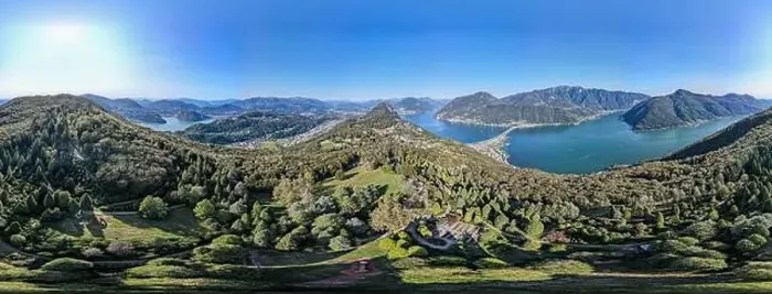 Framed Print : Drone view at the village of Carona on the italian part of Switzerland Framed Print : Drone view at the village of Carona on the italian part of Switzerland