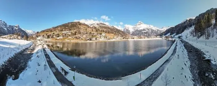 Framed Print : Drone view at the village of Engelberg on the Swiss alps Framed Print : Drone view at the village of Engelberg on the Swiss alps