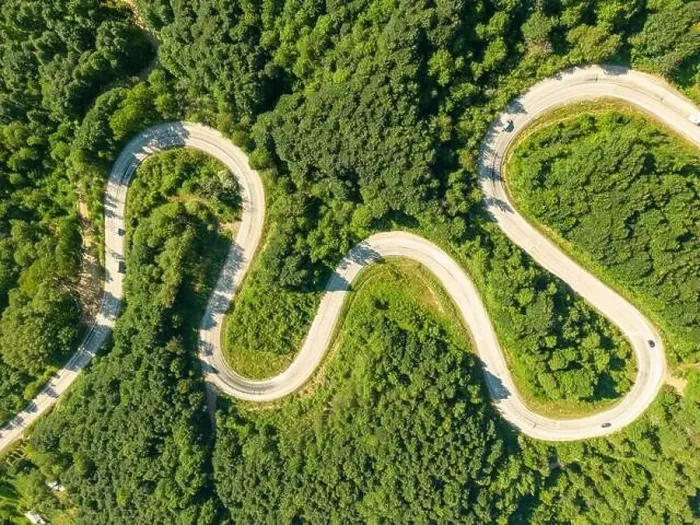 Framed Print : Drone view of the winding road from Domanic Town of Kutahya to Inegöl direction Framed Print : Drone view of the winding road from Domanic Town of Kutahya to Inegöl direction