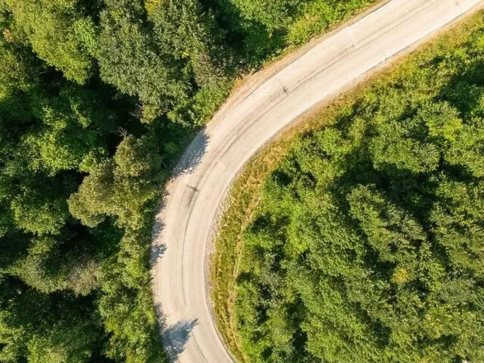 Framed Print : Drone view of the winding road from Domanic Town of Kutahya to Inegol direction
