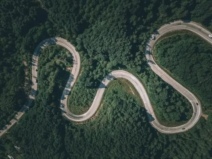 Framed Print : Drone view of the winding road from Domanic Town of Kutahya to Inegöl direction Framed Print : Drone view of the winding road from Domanic Town of Kutahya to Inegöl direction