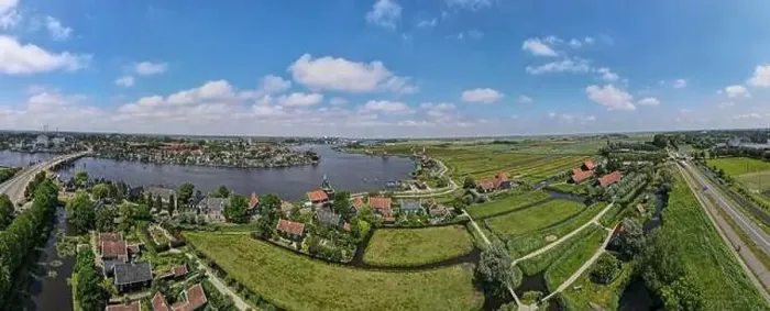 Framed Print : Drone view at the Windmills of Zaanse Schans near Amsterdam on Holland Framed Print : Drone view at the Windmills of Zaanse Schans near Amsterdam on Holland