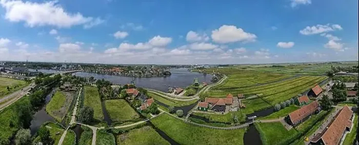 Framed Print : Drone view at the Windmills of Zaanse Schans near Amsterdam on Holland Framed Print : Drone view at the Windmills of Zaanse Schans near Amsterdam on Holland