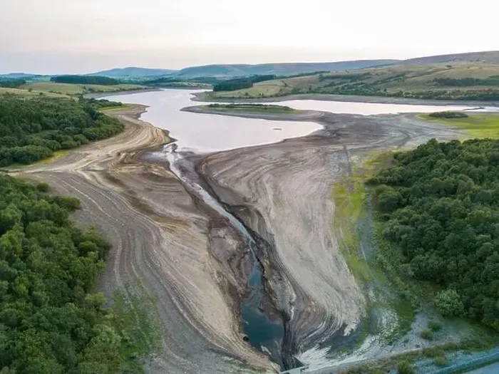 Framed Print : Drought conditions are shown through drone shots of Stocks Reservoir Hodder valley in the Forest of Bowland Framed Print : Drought conditions are shown through drone shots of Stocks Reservoir Hodder valley in the Forest of Bowland