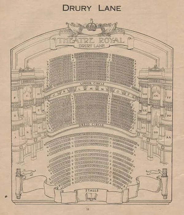 Framed Print : DRURY LANE THEATRE. Vintage seating plan. London West End. Theatre Royal 1936 Framed Print : DRURY LANE THEATRE. Vintage seating plan. London West End. Theatre Royal 1936