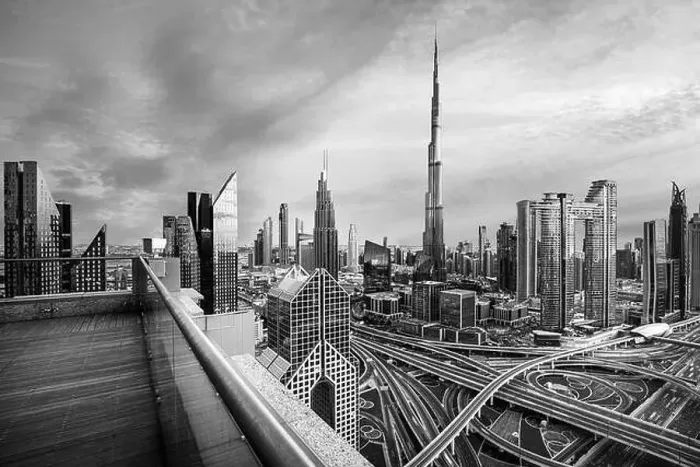 Framed Print : Dubai city center view at sunrise, United Arab Emirate Framed Print : Dubai city center view at sunrise, United Arab Emirate